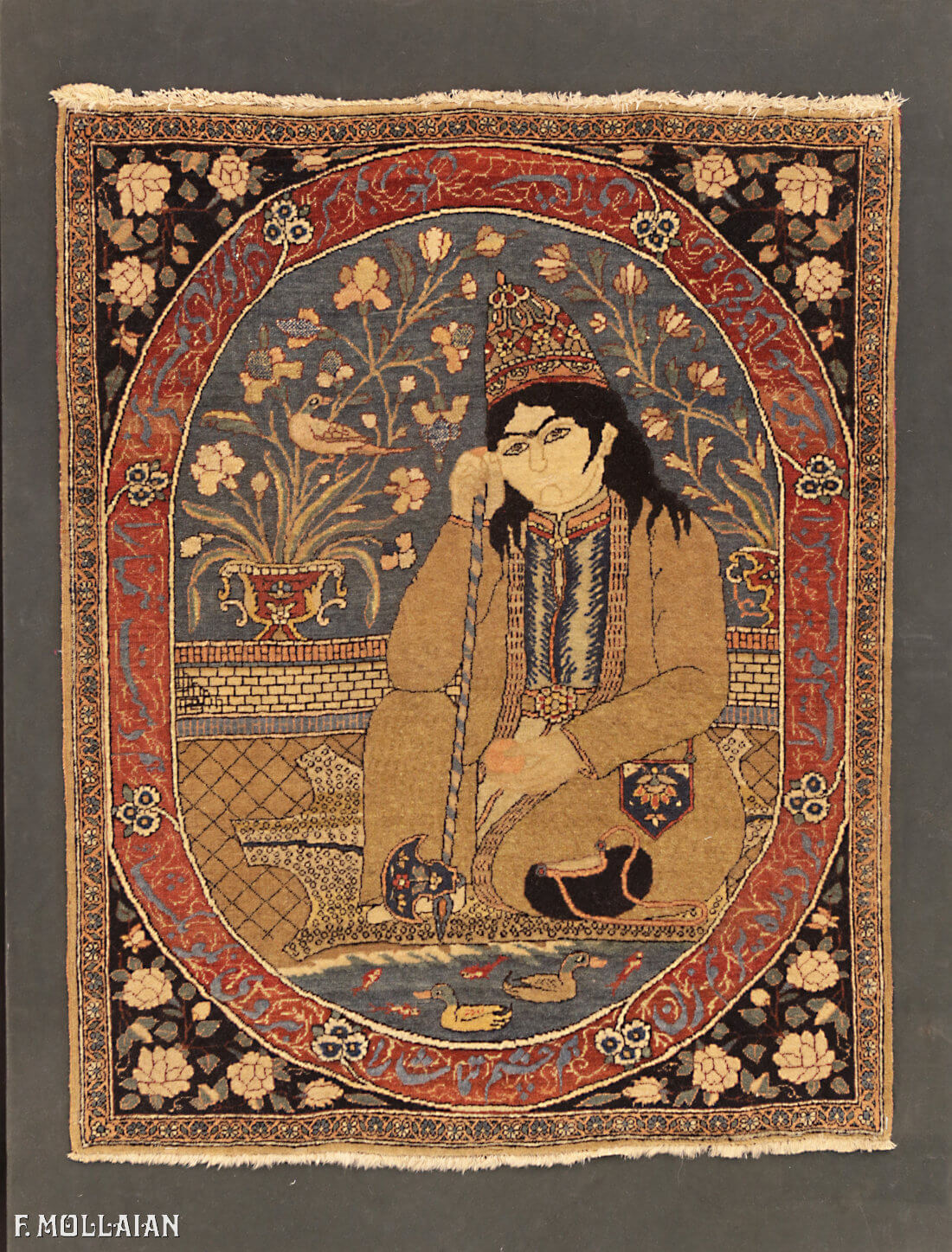 Tapete Persa Antigo Kashan Mohtasham n°:98085310